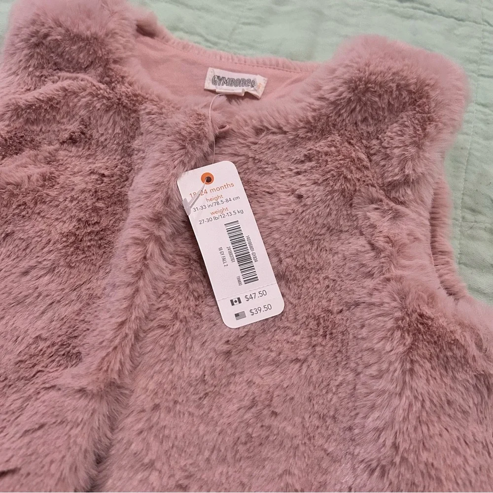 NEW Toddler Gymboree Soft Pink Faux Fur Vest